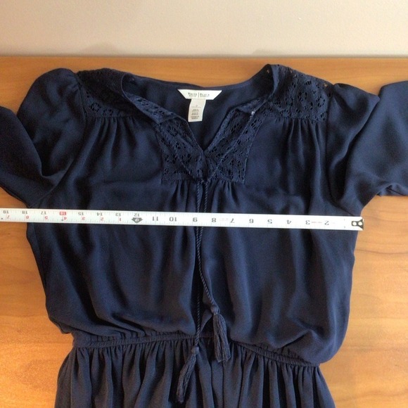 SALE White House Black Market Blue Bishop Sleeve V-Neck Dress Size 2 - Picture 9 of 11